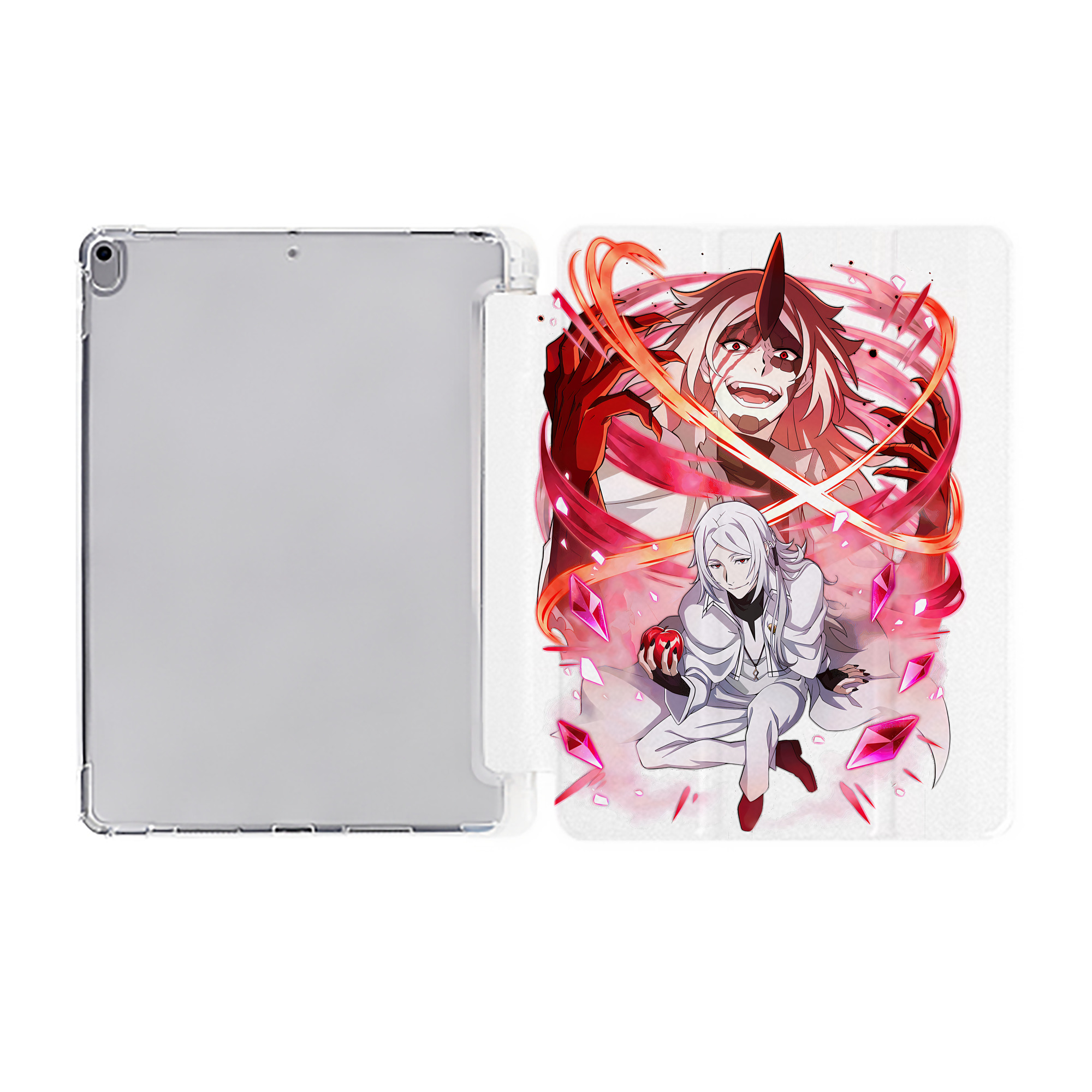 （画像用） 文豪ストレイドッグス Bungo Stray Dogs IPad ケース ペン収納付き 三つ折りスタンド PUレザー×シリコン 対応機種9.5/10.5/10.9インチ